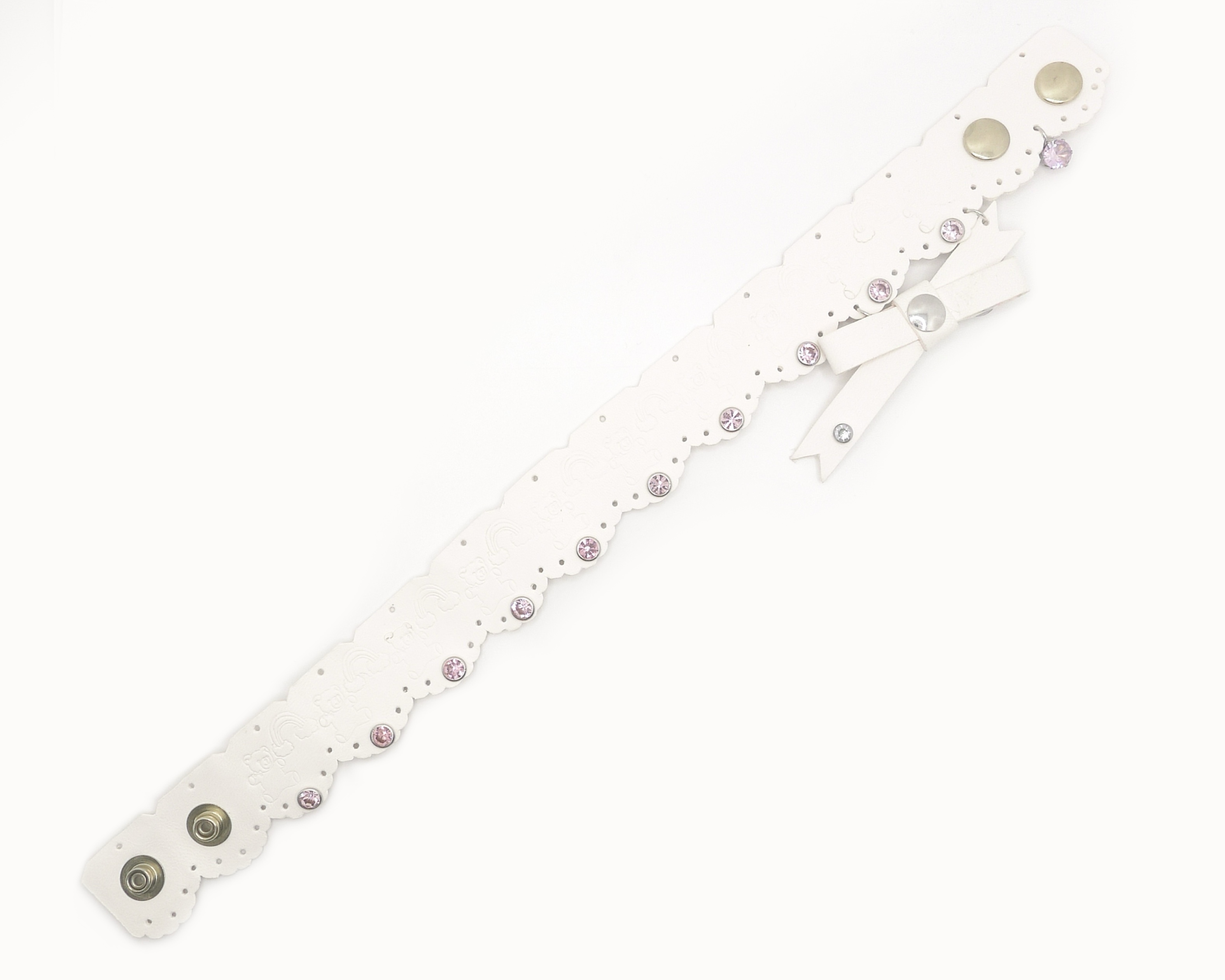 Lace Bear & Ribbon Leather choker